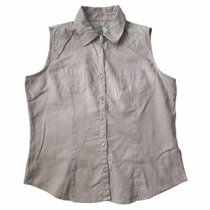 Calvin Klein Jeans Light Lilac Sleeveless Button-down Size Medium